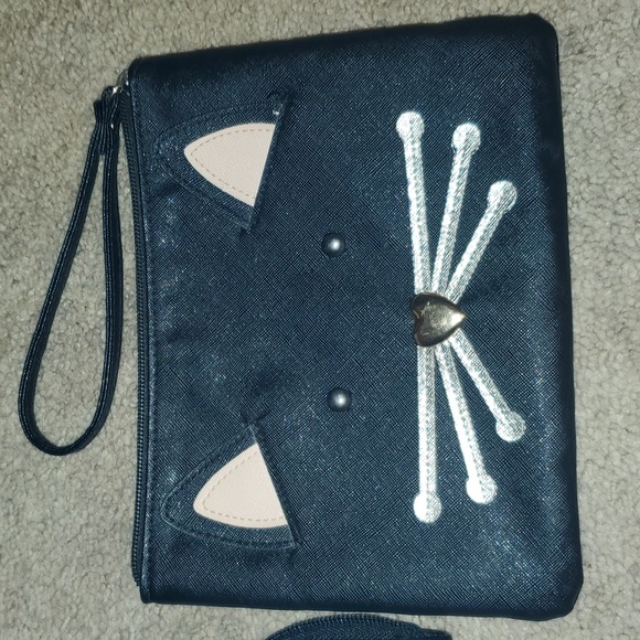 Lauren Conrad Black Cat coin purse and Large cat make up holder etc. - Picture 3 of 7